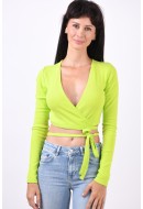 Bluza Dama Jjxx Jxfrances Stretch Wrap Rib Lime Punch
